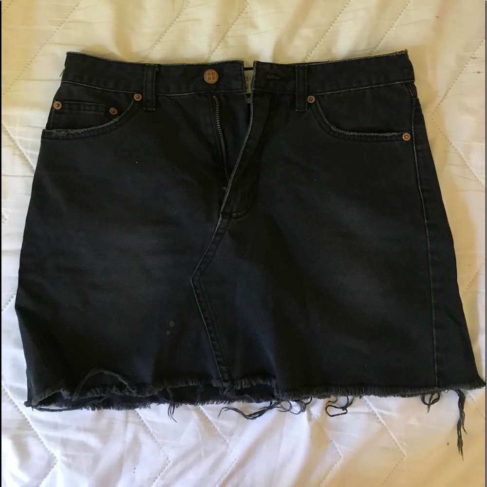 Black denim skirt
